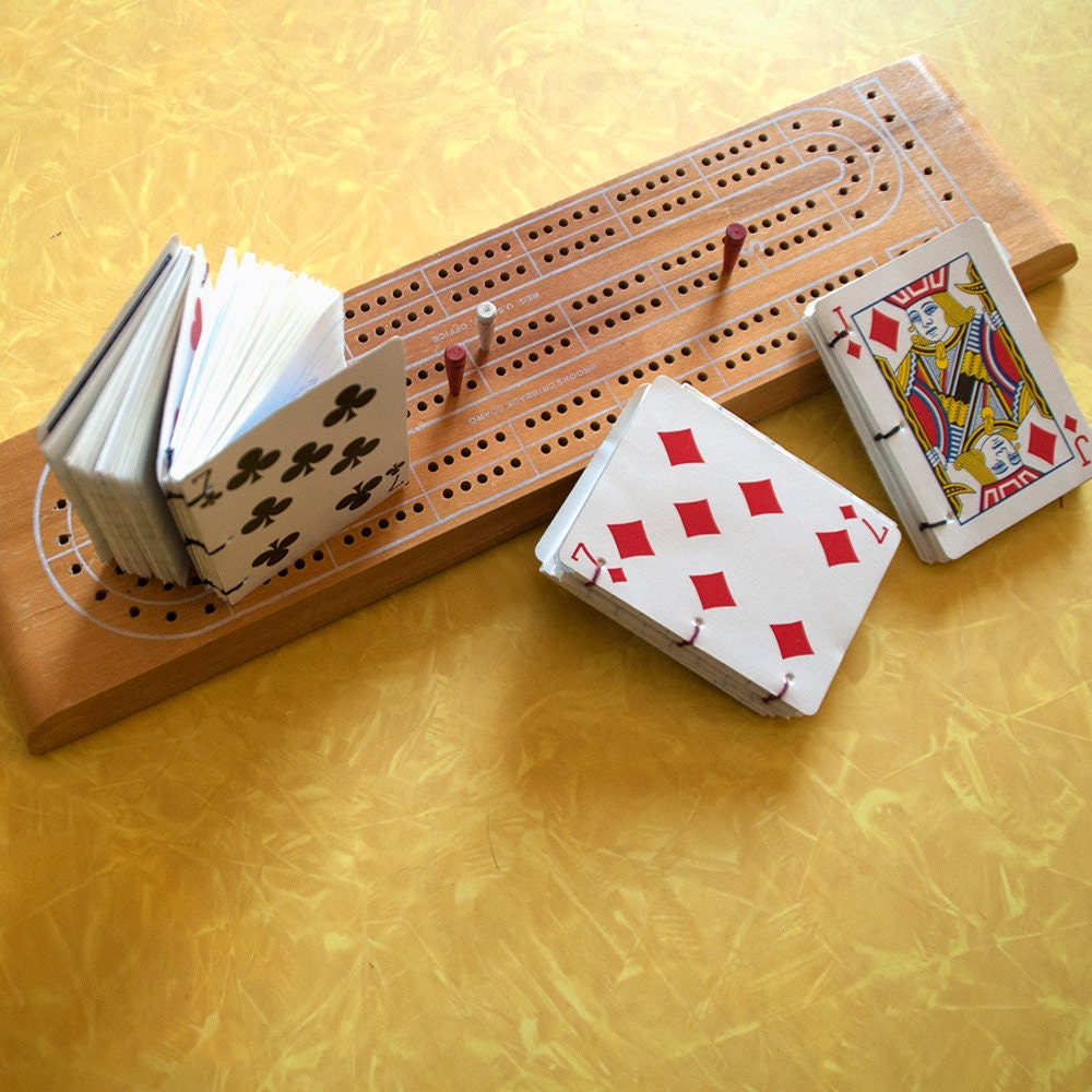 Three Notebooks made from Playing Cards