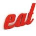 Wood Eat Sign - Painted Red - Distressed - Wall Decor - Kitchen - Diner - Restaurant - Lower Case Retro Wooden Eat Sign