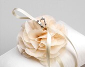 Wedding ring pillow, bridal ring pillow, flower ring pillow - Analise