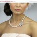 SALE Bridal Pearl Necklace, Vintage Style Wedding Necklace, Rhinestone Bridal Jewelry, Rose  Wedding Jewelry- Style 712