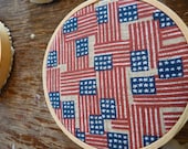 PATRIOTIC HOOP ART Red White and Blue Americana