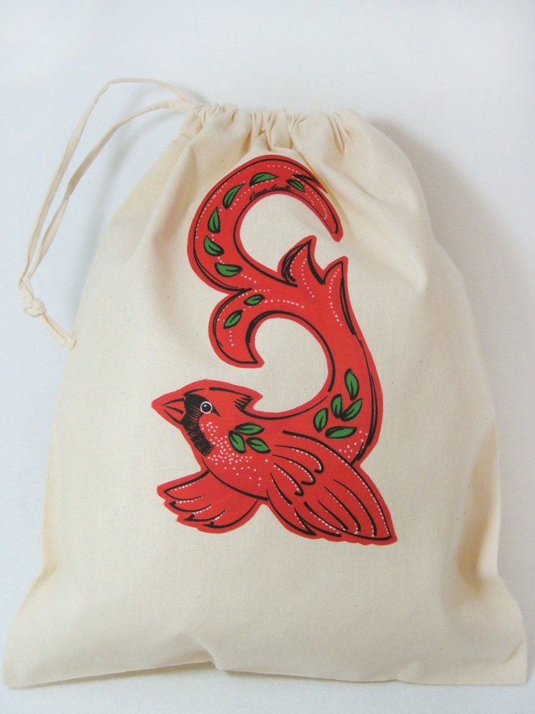 Cardinal - Organic Cotton Drawstring Bag
