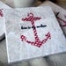 Heart Anchor Tile Coasters, Magenta Pink, Set of 4, Ready to Ship
