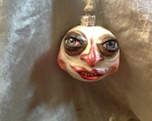 Folk art snowman head ornament