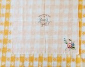 Will You Be My Flower Girl Hand-Stamped VINTAGE Handkerchief