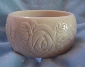 Vintage Cream Colored Carved Plastic Bangle