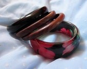 4 Vintage Bangles - Hibiscus
