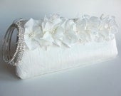 Wedding Accessories, clutch, "Blossom Spray" KeepBag, hand beaded flowers and lace embellishment