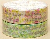 Aimez Washi Masking Tape - Typewriter Floral in Pink or Blue