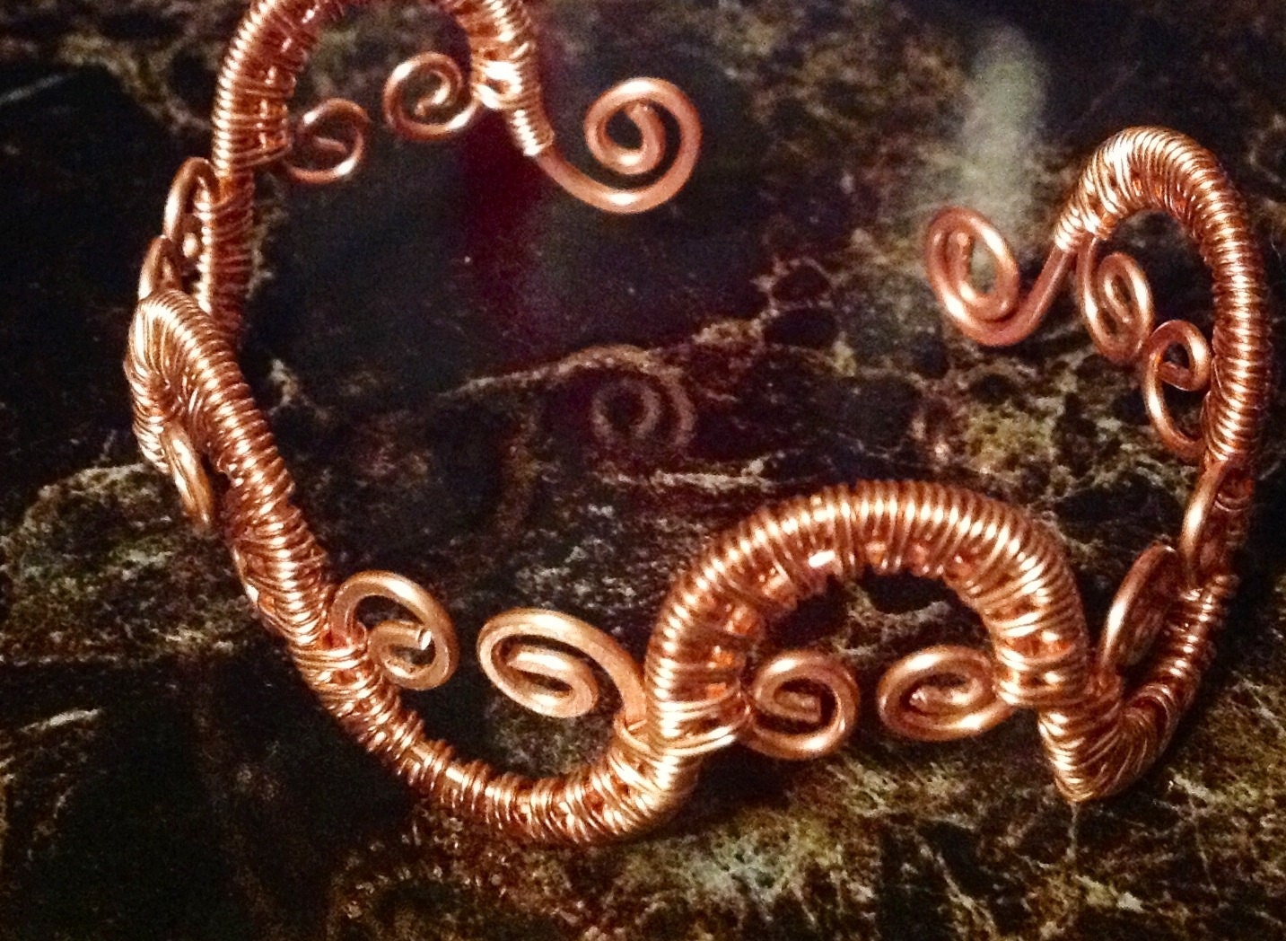 Woven Copper Cuff, Hand Made, Custom, Gift, Trending, Party, Spring, Fashion, Art