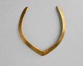 Brass Collar Necklace.  Hammered V.