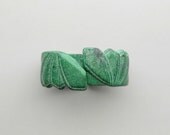 Deco Revival Bracelet. 80s Green Hinged Bracelet.