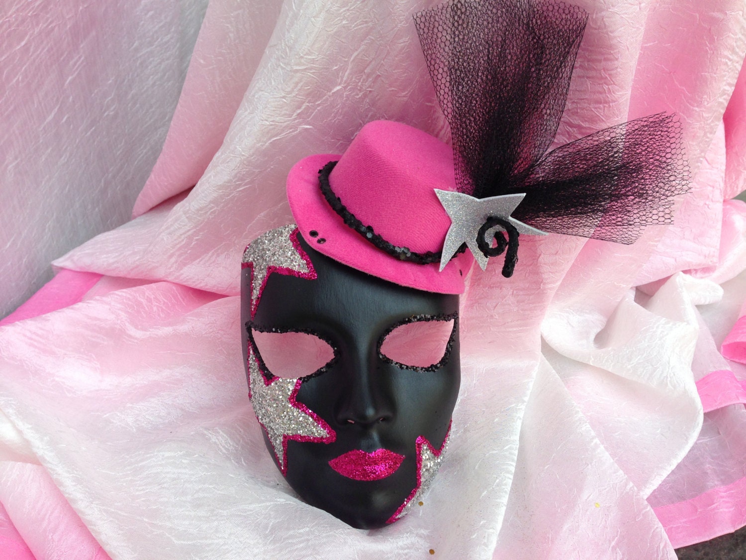 SPRING SALE 25% OFF - Full Face Carnival Masquerade Mask - The Lady is A Star