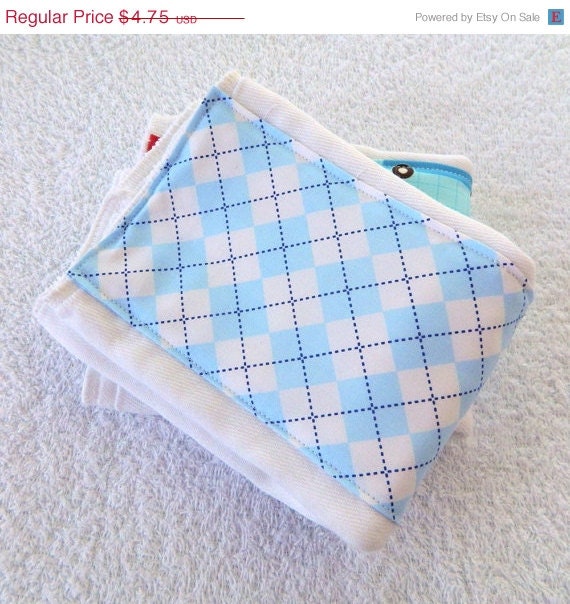 SALE Argyle Burp Cloth - Blue & White