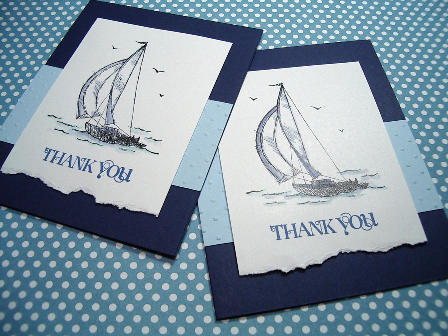 Thank You Card Set - Sail Boats