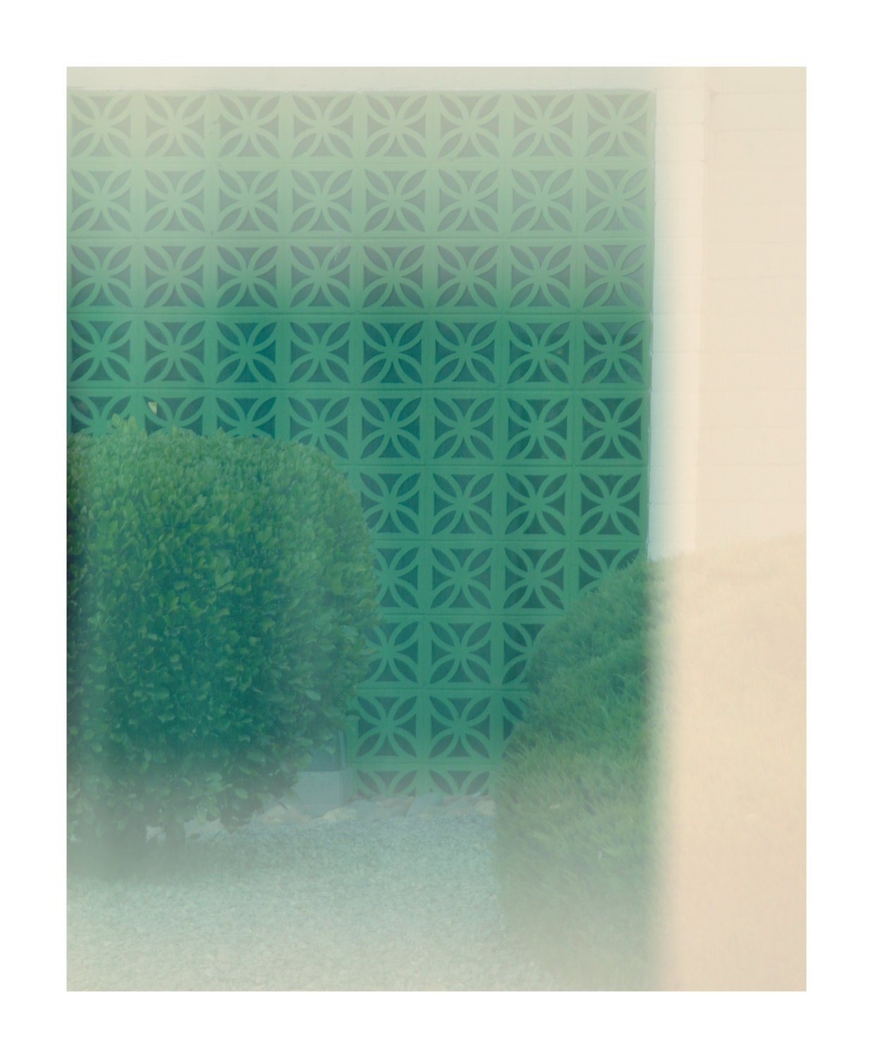 Abstract digital image, minimal pattern in deep jade green, 8x10