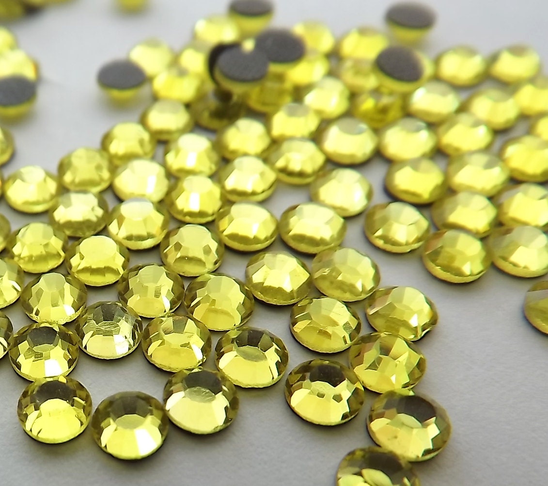 CITRINE Glass Rhinestones ss16 4mm Flatback Hotfix 1 Gross 144 Pcs