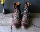 Boots Leather For Men Ankle Dark Brown 10 B From Nowvintage on Etsy