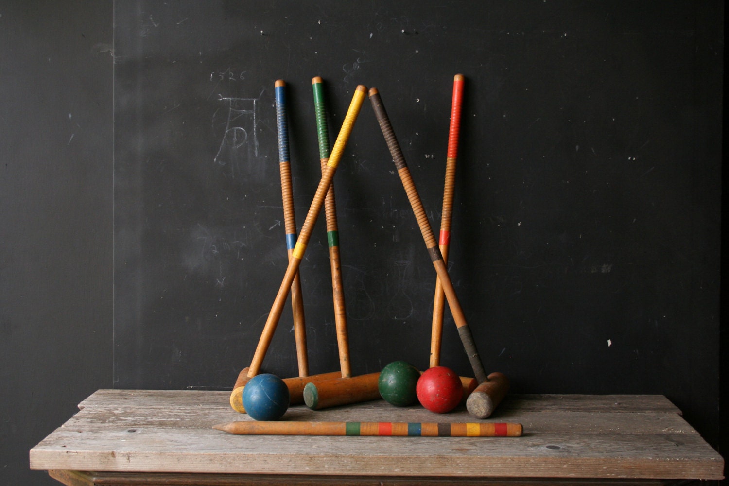Vintage Croquet Mallets and Balls 40s From Nowvintage on Etsy