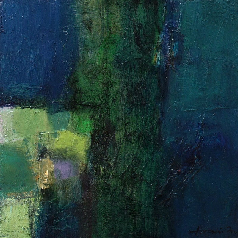 Small Box Painting 1035 - Original Oil Painting - 22.7 cm x 22.7 cm