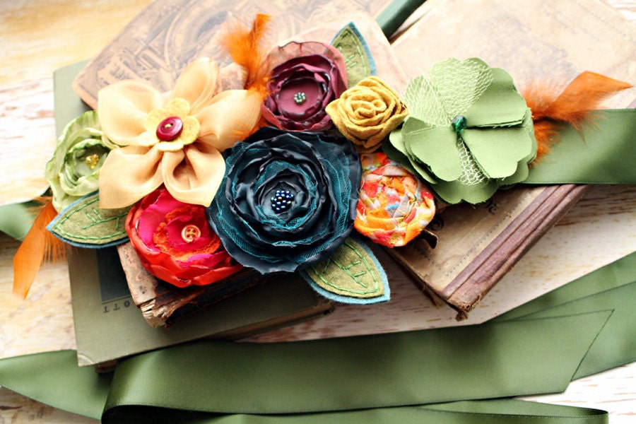 Harriet - a handmade sash featuring an exuberant burst of colors