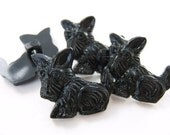 Vintage Buttons Black Scottie Dog Shank Puppy Japan 17mm but0165 (4)