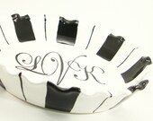 Personalized Pie Plate - Stripes - 3 Letter Monogram - Initials - Deep Dish