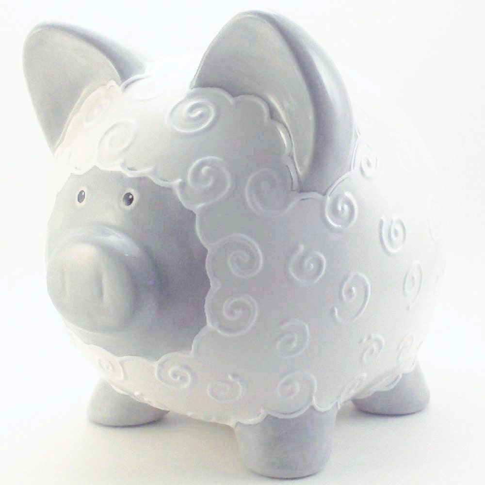 Personalized Piggy Bank - Lamb - with hole or NO hole in bottom
