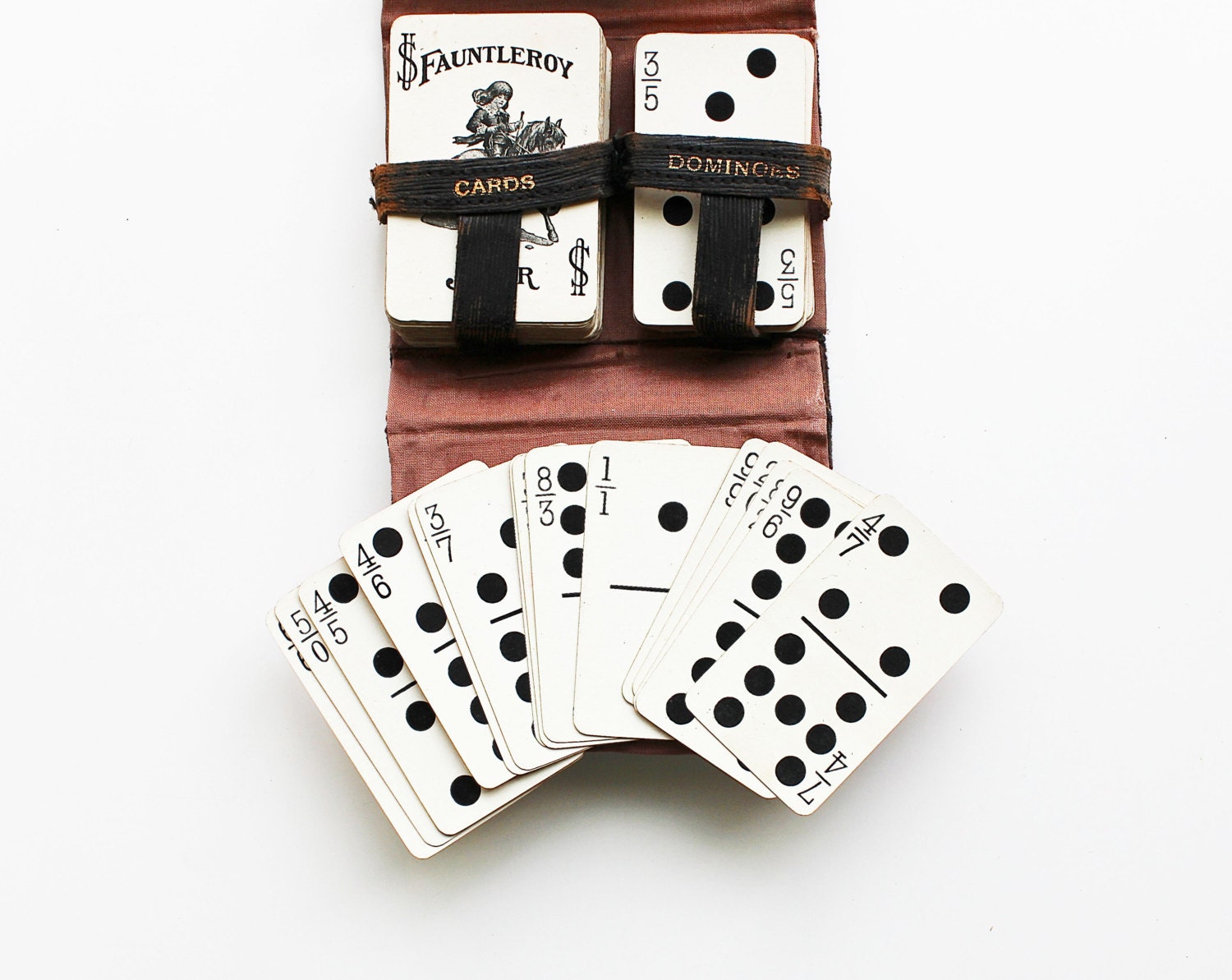 Double the Pleasure - Antique Playing Cards and Domino Cards - Victorian - Supplies - Miniature - Deck of Cards