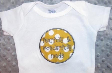 Fearfully and wonderfully made onesie
