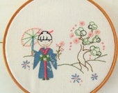 Cherry Blossom Time Hand Embroidery downloadable pattern