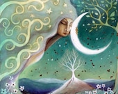 Earth and Moon art print by Amanda Clark - earthangelsarts