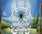 Sacred Bee  Art print by Amanda Clark.