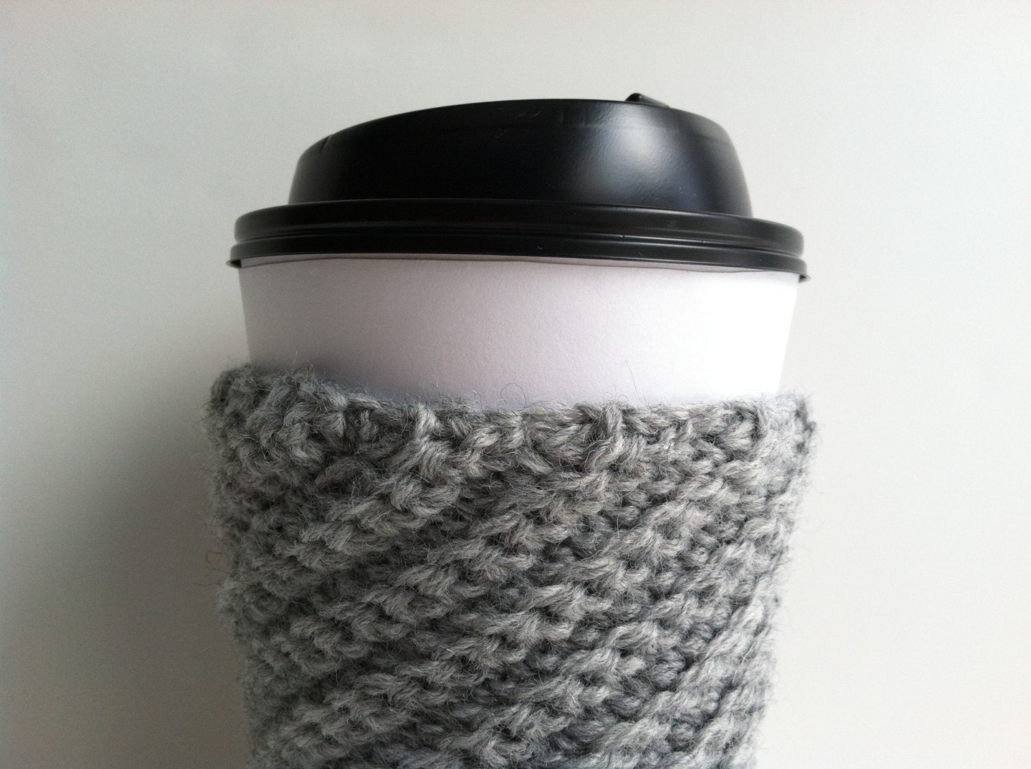 Crochet Coffee Cup Sleeve - Heather Gray