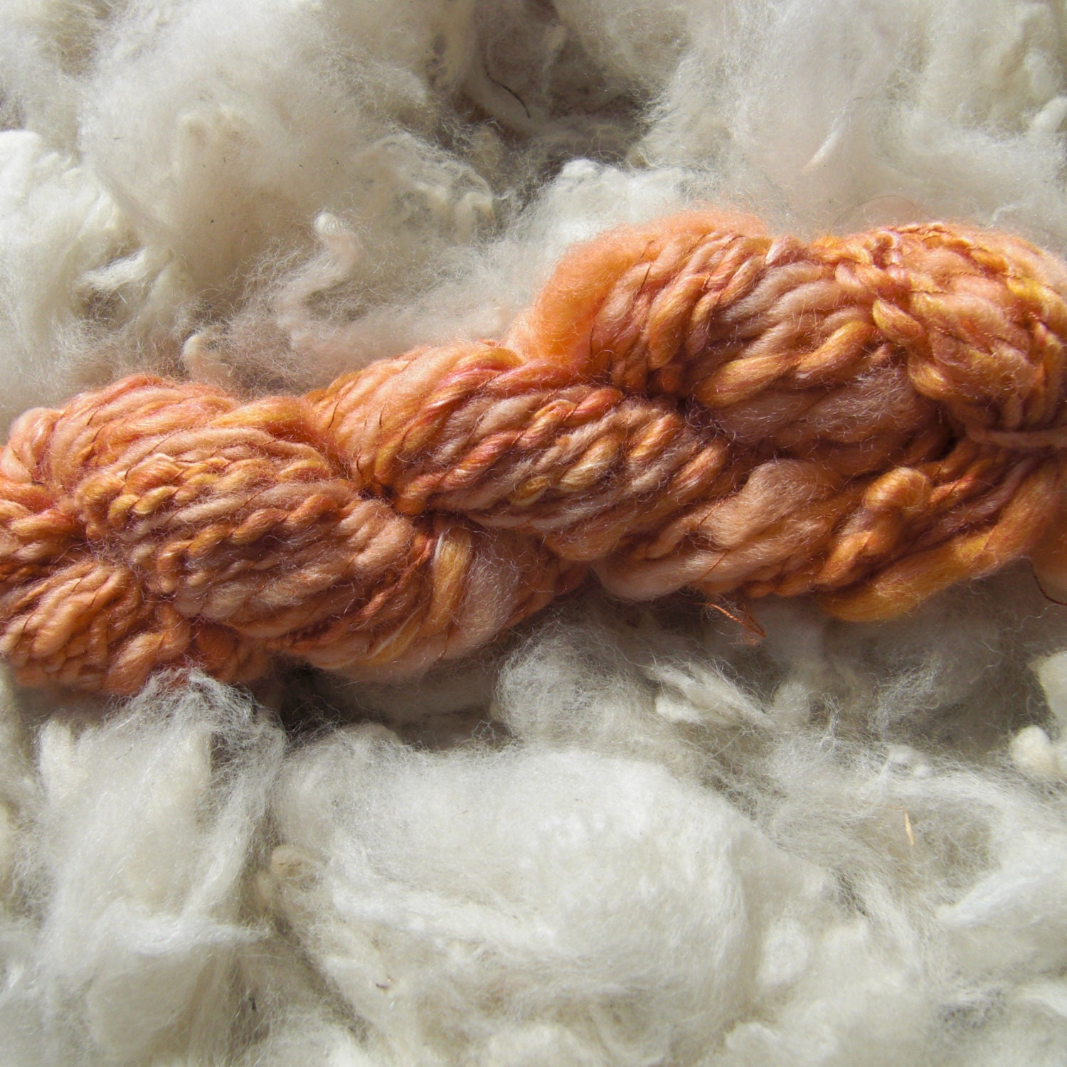 Handspun orange yarn