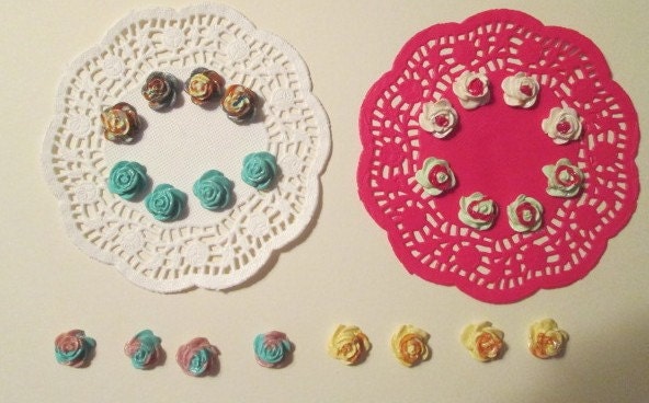 Clay miniature roses 24 pc's  asst colors as shown