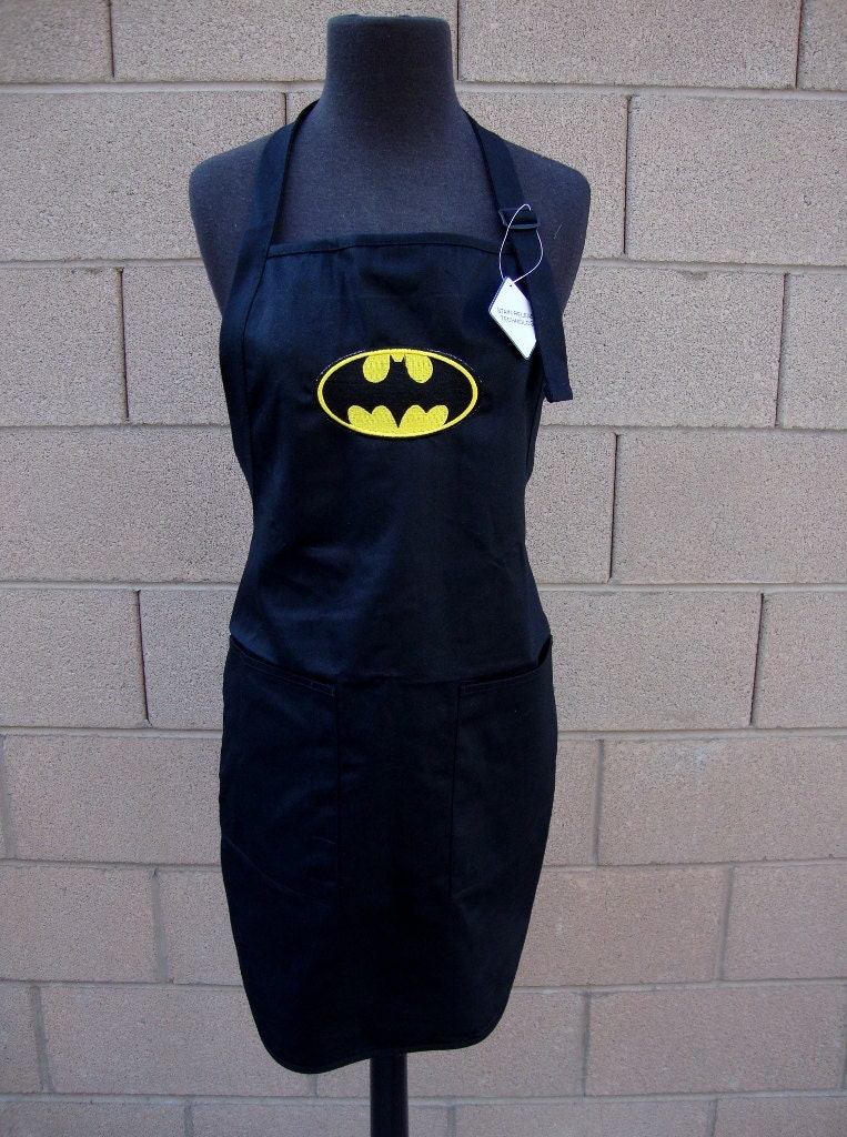 Embroidered Personalized Chef Kitchen Apron with Batman Dark Knight