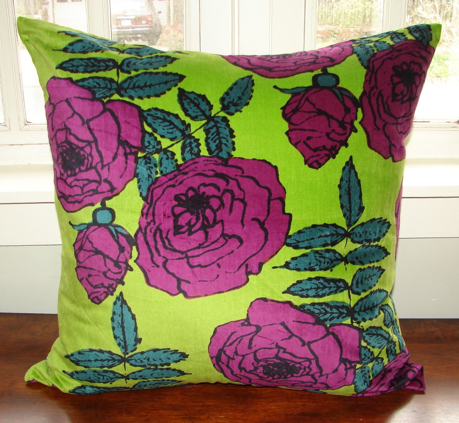 HUGE Ruhtinatar Velvet pillow case, super soft 24x24", 60x60cm,  green, purple, Finland, US ship only