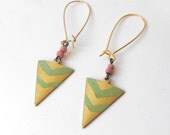 Wasabi Rose Chevron Dagger Dangles