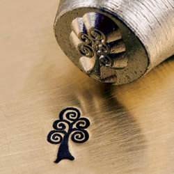 SWIRL TREE - 6mm Metal Design Punch for Personalized Stamped Jewelry Blanks