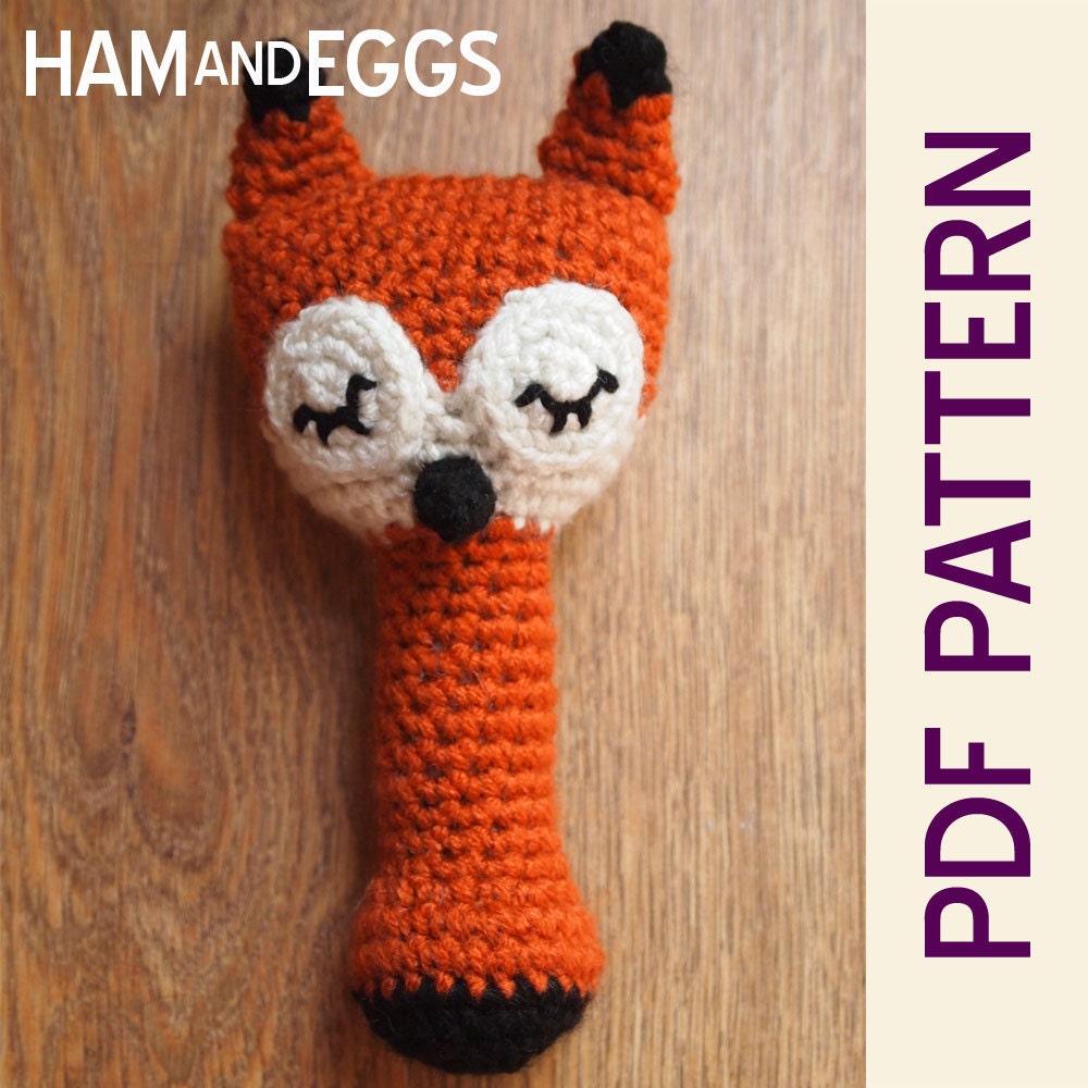 Amigurumi Sleepy Sly Fox Baby Rattle Pdf Pattern