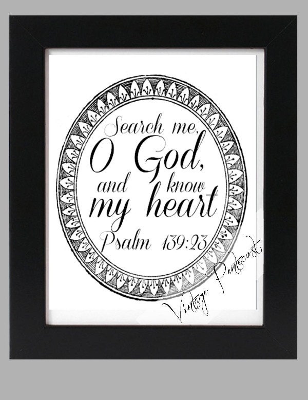 Psalm 139:23 // Digital Print // Typography Art // Printable Art //
