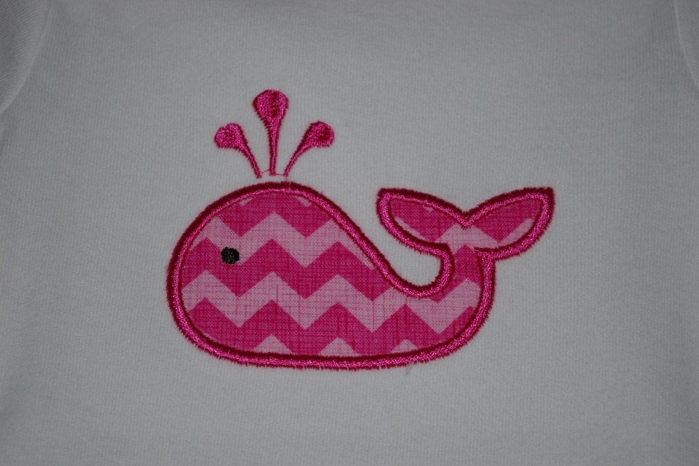 Pink chevron or purple polka dot whale onesie, made to order, choose your fabric