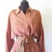 Vintage Silk Blouson Dress 1980s Avant Garde Rust Womens 10 Medium Large M L New Wave 80s Long Sleeves