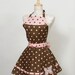 Pink Brown wrap around circle apron butterfly appliqué