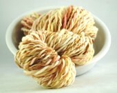 Handspun Merino wool yarn: "Neapolitan" white, pink, brown