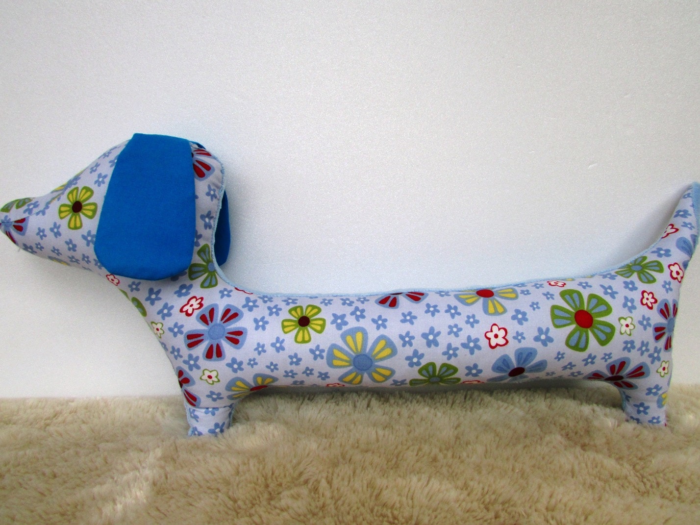 Dog/ Baby Pillow /For Kids & Baby /for her/ blue/green/Minky fabric/Ready to ship