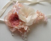 Bohemian Bridal Halo Silk Flower Hair Bouquet