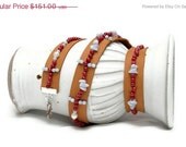 Wrap Bracelet - Leather Bracelet - Gemstone Jewelry - The Huntress Ooak