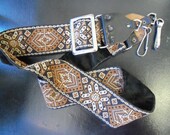 Vintage Adjustable Southwest Looking Velvet Lined And Leather Ends Camera Strap, Possibly Handmade from Rustysecrets